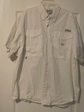 Columbia PFG White Bonehead Fishing Shirt